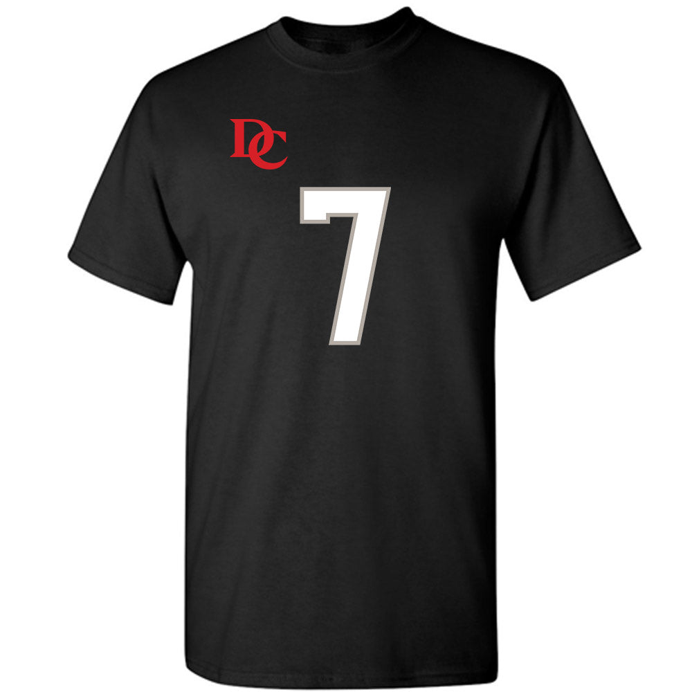 Davidson - NCAA Football : Jim Franklin - Black Replica Shersey T-Shirt-0