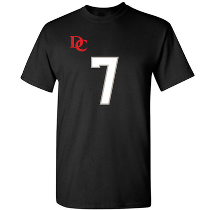 Davidson - NCAA Football : Jim Franklin - Black Replica Shersey T-Shirt-0