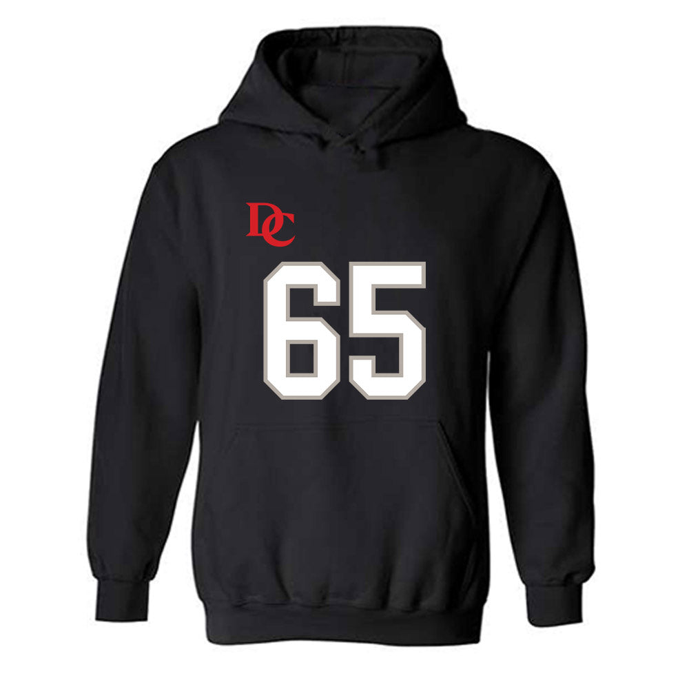 Davidson - NCAA Football : Russell Hutchens - Black Replica Shersey Hooded Sweatshirt-0