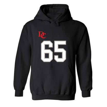 Davidson - NCAA Football : Russell Hutchens - Black Replica Shersey Hooded Sweatshirt-0