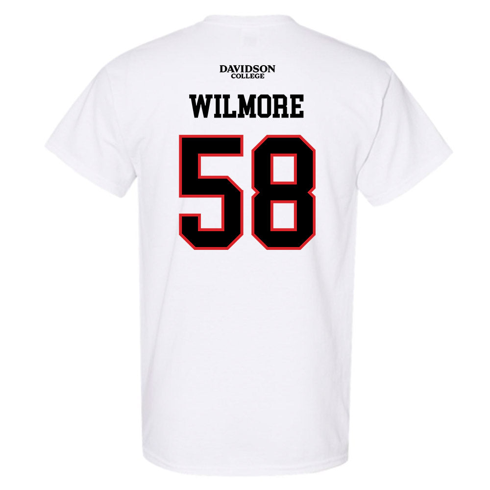 Davidson - NCAA Football : Lincoln Wilmore - White Replica Shersey T-Shirt-1