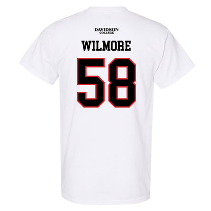 Davidson - NCAA Football : Lincoln Wilmore - White Replica Shersey T-Shirt-1
