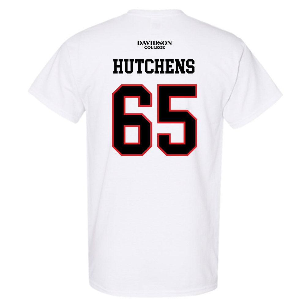 Davidson - NCAA Football : Russell Hutchens - White Replica Shersey T-Shirt-1