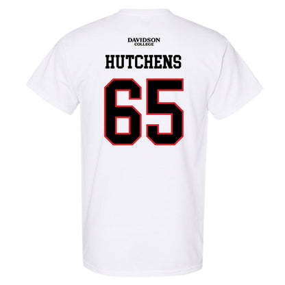 Davidson - NCAA Football : Russell Hutchens - White Replica Shersey T-Shirt-1