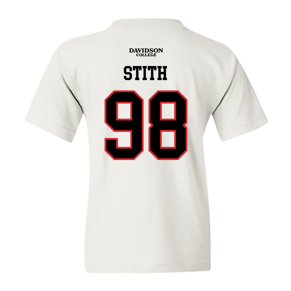 Davidson - NCAA Football : Jeramy Stith - White Replica Shersey Youth T-Shirt-1