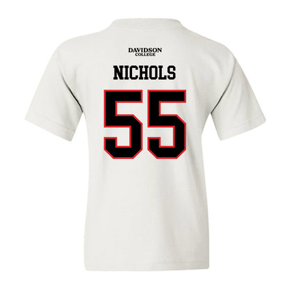 Davidson - NCAA Football : Parker Nichols - White Replica Shersey Youth T-Shirt-1