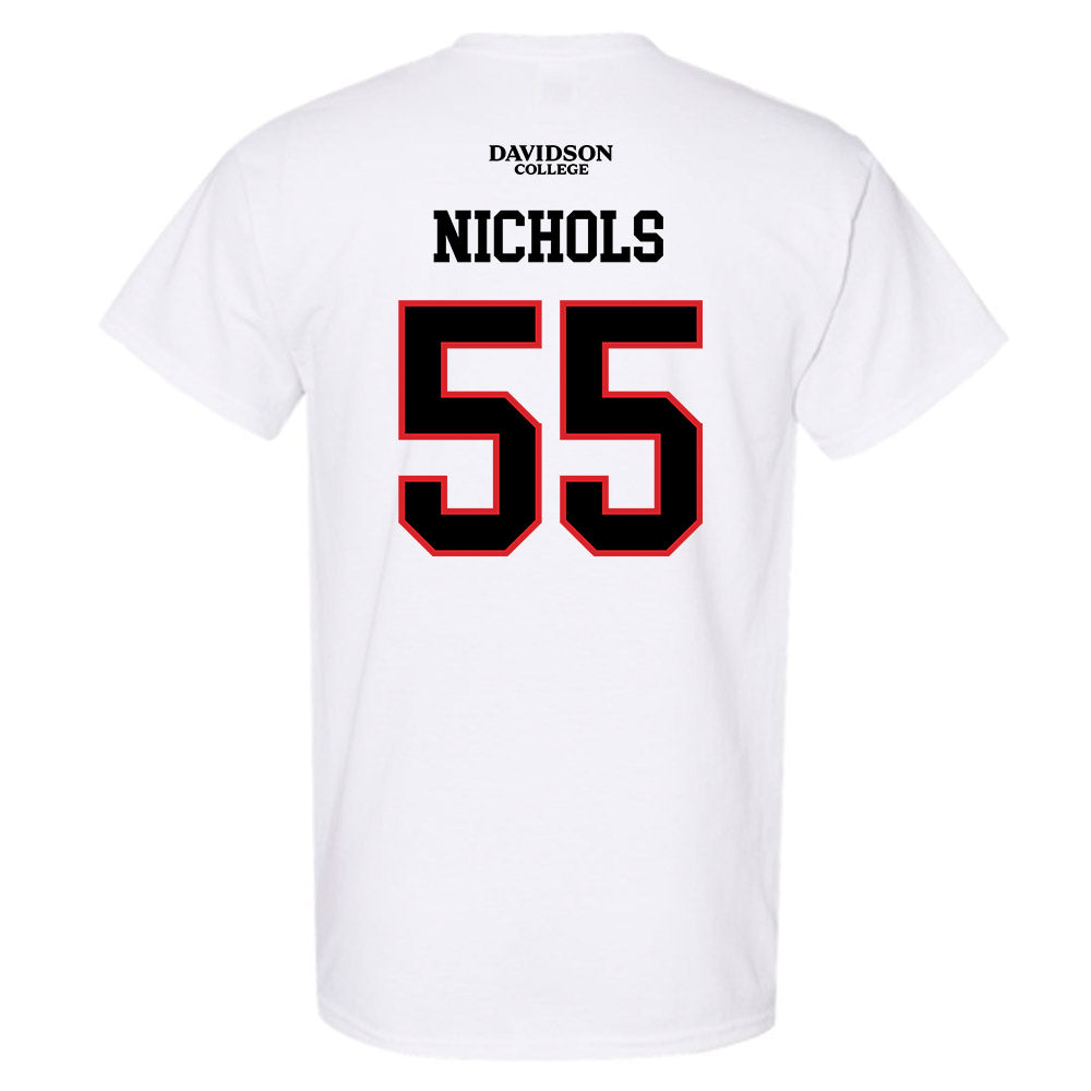 Davidson - NCAA Football : Parker Nichols - White Replica Shersey T-Shirt-1