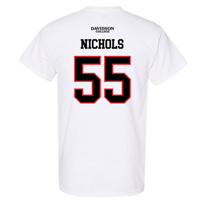 Davidson - NCAA Football : Parker Nichols - White Replica Shersey T-Shirt-1