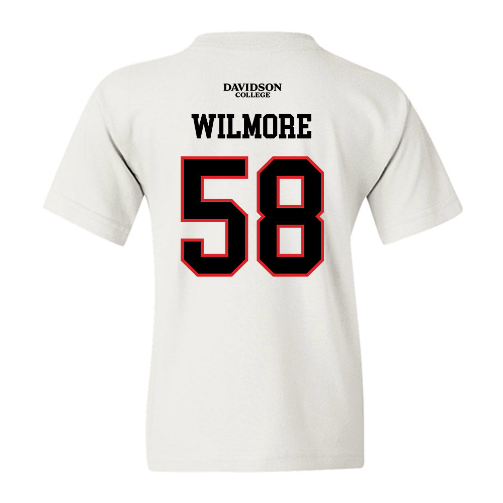Davidson - NCAA Football : Lincoln Wilmore - White Replica Shersey Youth T-Shirt-1