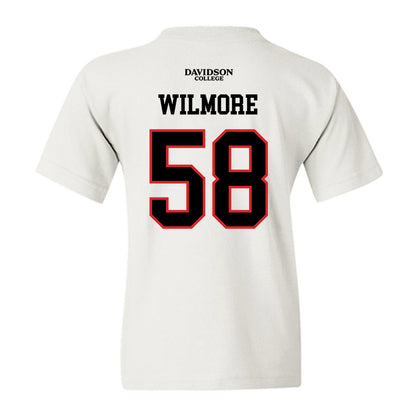 Davidson - NCAA Football : Lincoln Wilmore - White Replica Shersey Youth T-Shirt-1