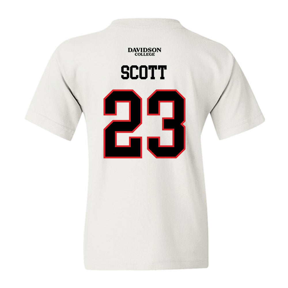 Davidson - NCAA Football : Nakoma Scott - White Replica Shersey Youth T-Shirt-1