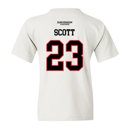 Davidson - NCAA Football : Nakoma Scott - White Replica Shersey Youth T-Shirt-1