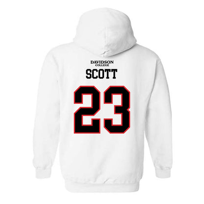 Davidson - NCAA Football : Nakoma Scott - White Replica Shersey Hooded Sweatshirt-1