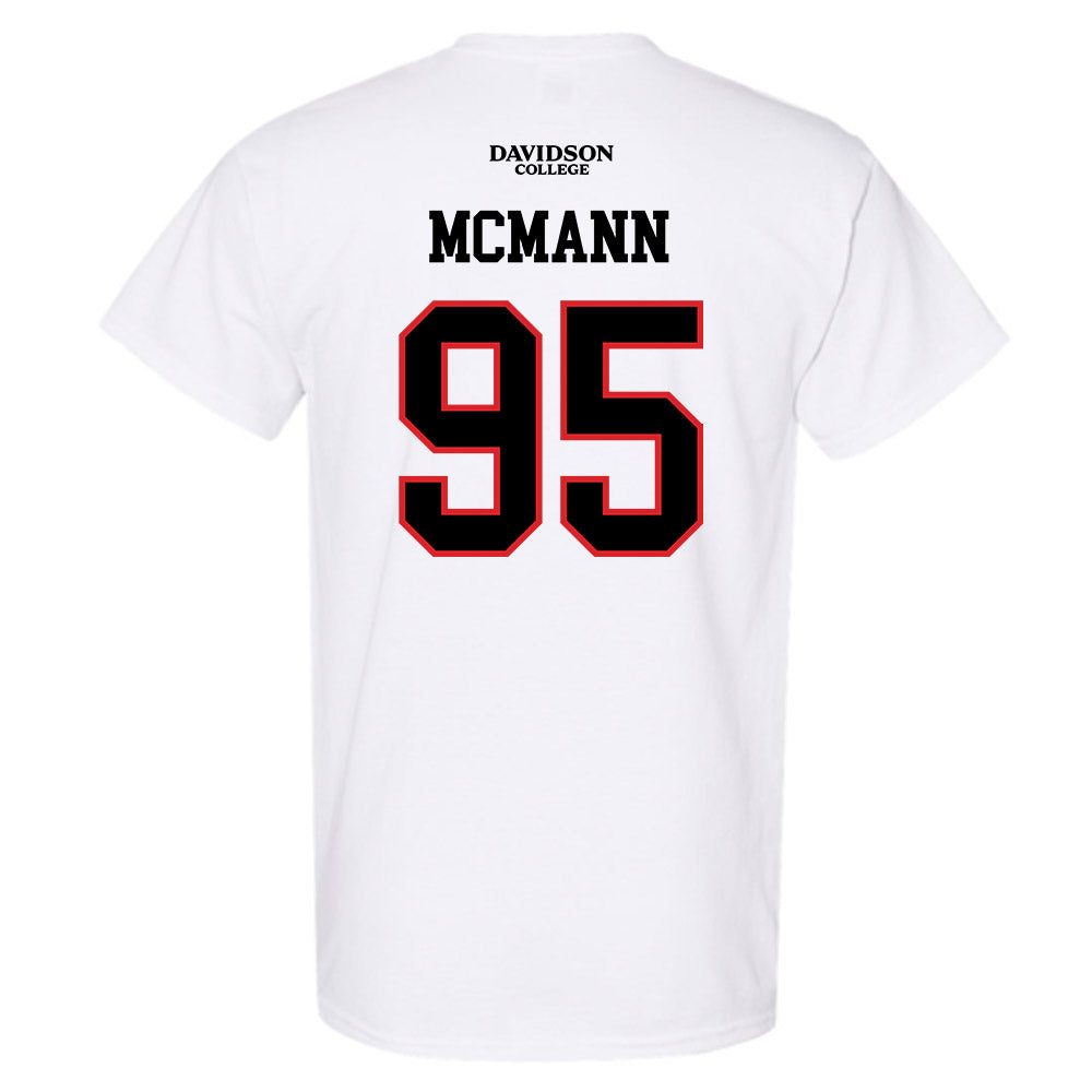Davidson - NCAA Football : Liam McMann - White Replica Shersey T-Shirt-1