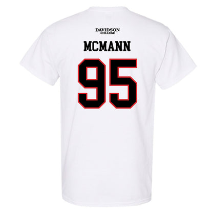 Davidson - NCAA Football : Liam McMann - White Replica Shersey T-Shirt-1