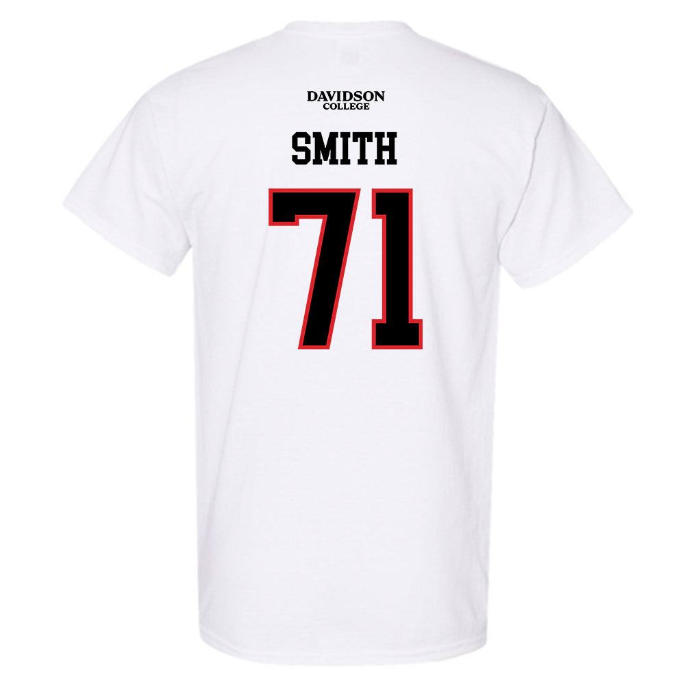Davidson - NCAA Football : Cole Smith - White Replica Shersey T-Shirt-1