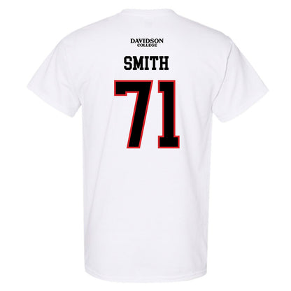 Davidson - NCAA Football : Cole Smith - White Replica Shersey T-Shirt-1