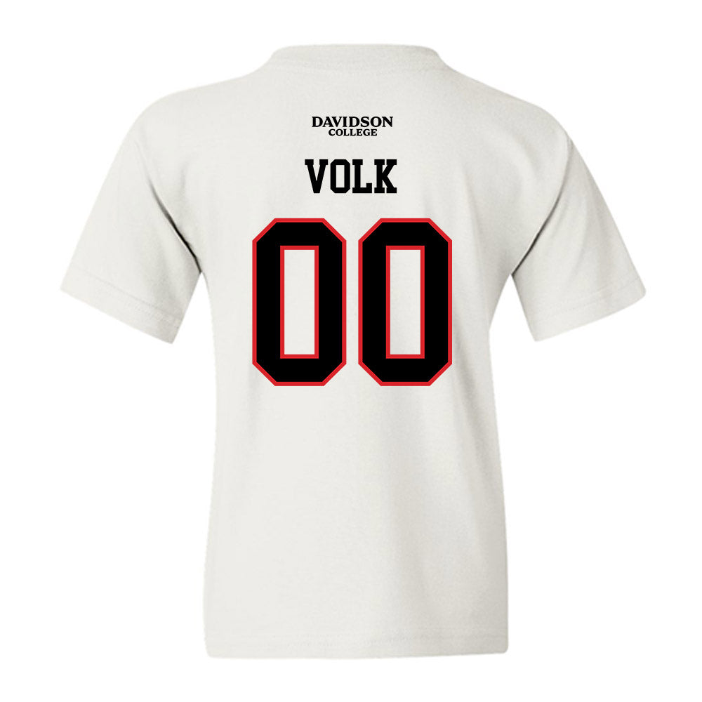Davidson - NCAA Football : Will Volk - White Replica Shersey Youth T-Shirt-1