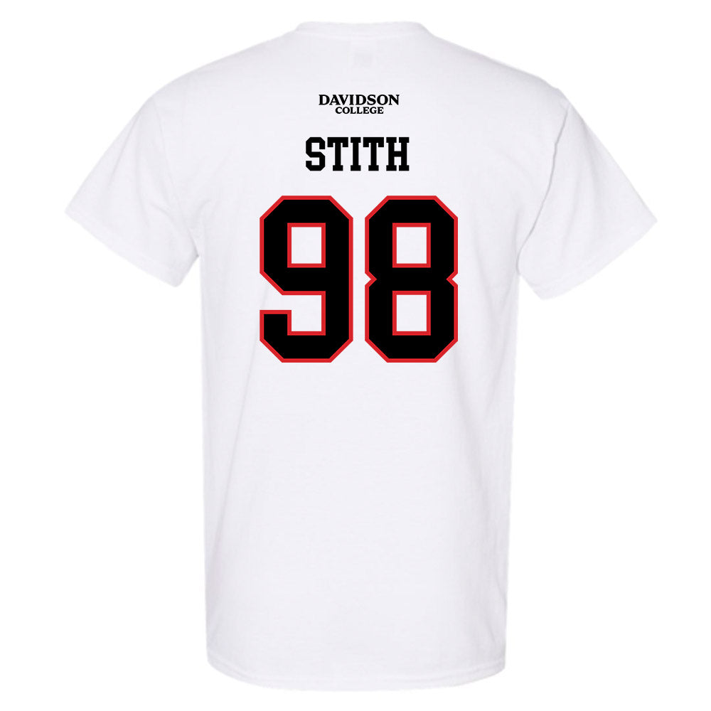 Davidson - NCAA Football : Jeramy Stith - White Replica Shersey T-Shirt-1