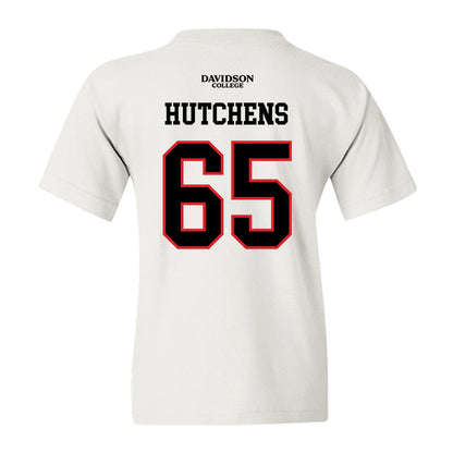 Davidson - NCAA Football : Russell Hutchens - White Replica Shersey Youth T-Shirt-1