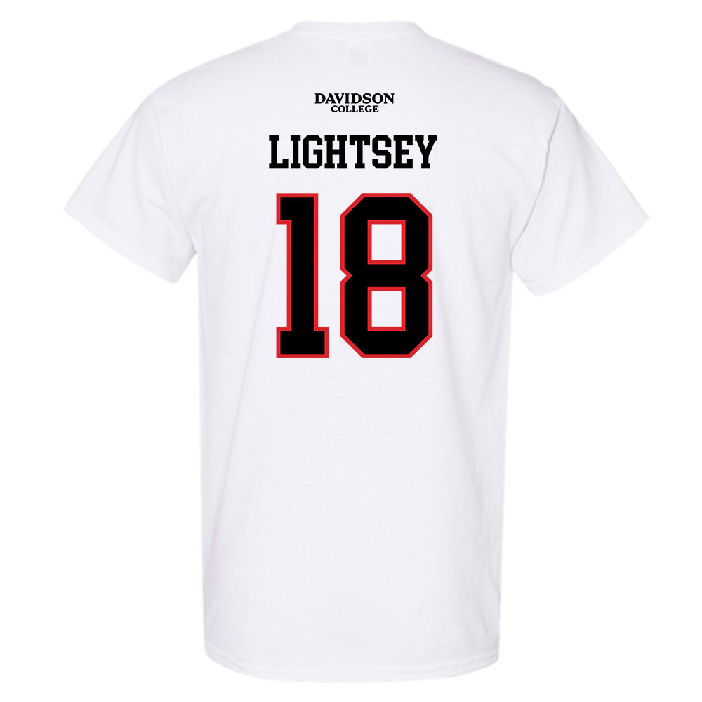 Davidson - NCAA Football : Jacary Lightsey - White Replica Shersey T-Shirt