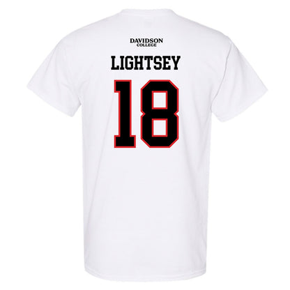 Davidson - NCAA Football : Jacary Lightsey - White Replica Shersey T-Shirt