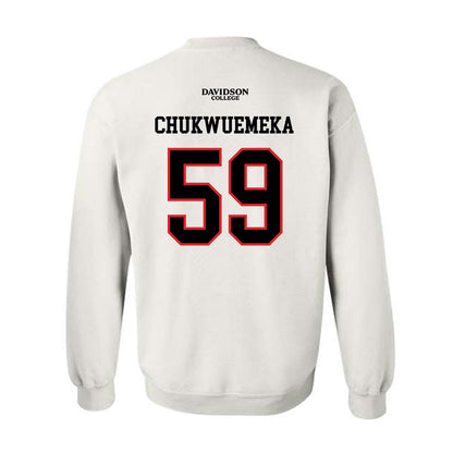 Davidson - NCAA Football : Danzel Chukwuemeka - White Replica Shersey Crewneck Sweatshirt-1