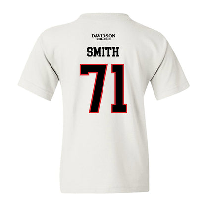 Davidson - NCAA Football : Cole Smith - White Replica Shersey Youth T-Shirt-1