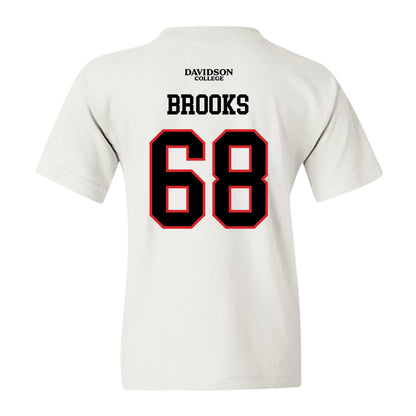 Davidson - NCAA Football : David Brooks - White Replica Shersey Youth T-Shirt-1