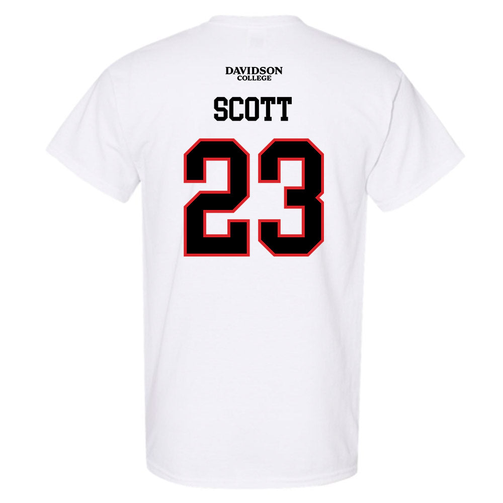 Davidson - NCAA Football : Nakoma Scott - White Replica Shersey T-Shirt-1