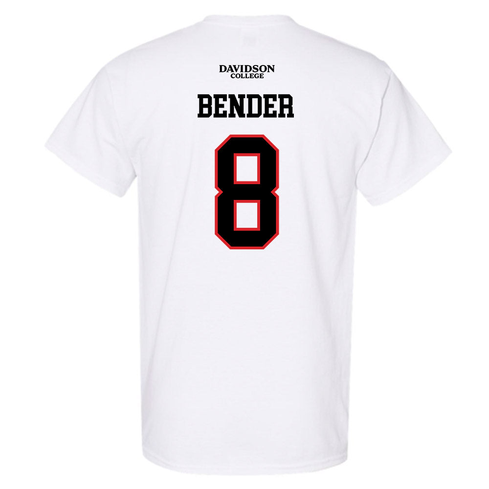 Davidson - NCAA Football : Hayden Bender - White Replica Shersey T-Shirt-1