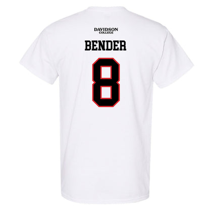 Davidson - NCAA Football : Hayden Bender - White Replica Shersey T-Shirt-1