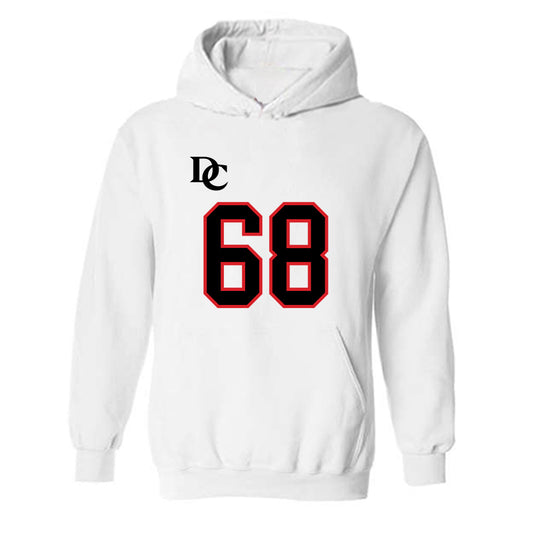 Davidson - NCAA Football : David Brooks - White Replica Shersey Hooded Sweatshirt-0