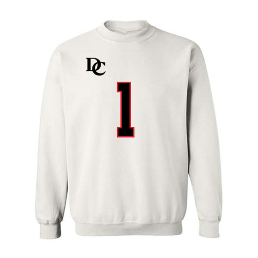 Davidson - NCAA Football : Christian Lyons - White Replica Shersey Crewneck Sweatshirt-0