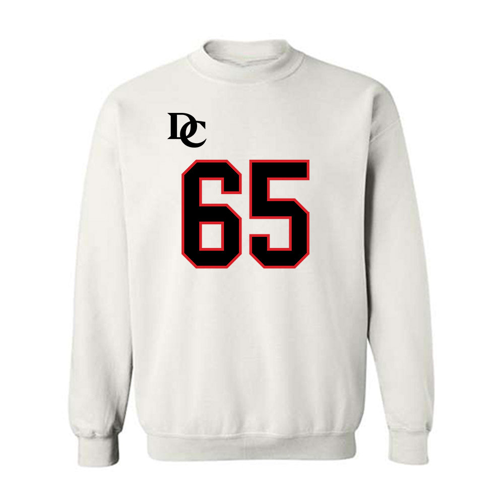 Davidson - NCAA Football : Russell Hutchens - White Replica Shersey Crewneck Sweatshirt-0