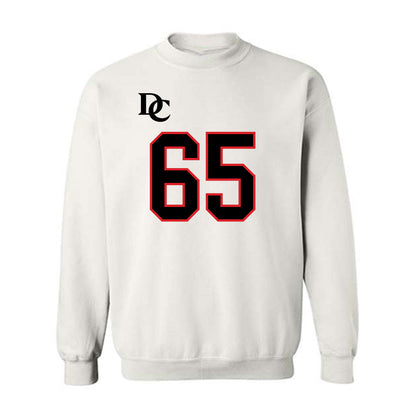 Davidson - NCAA Football : Russell Hutchens - White Replica Shersey Crewneck Sweatshirt-0