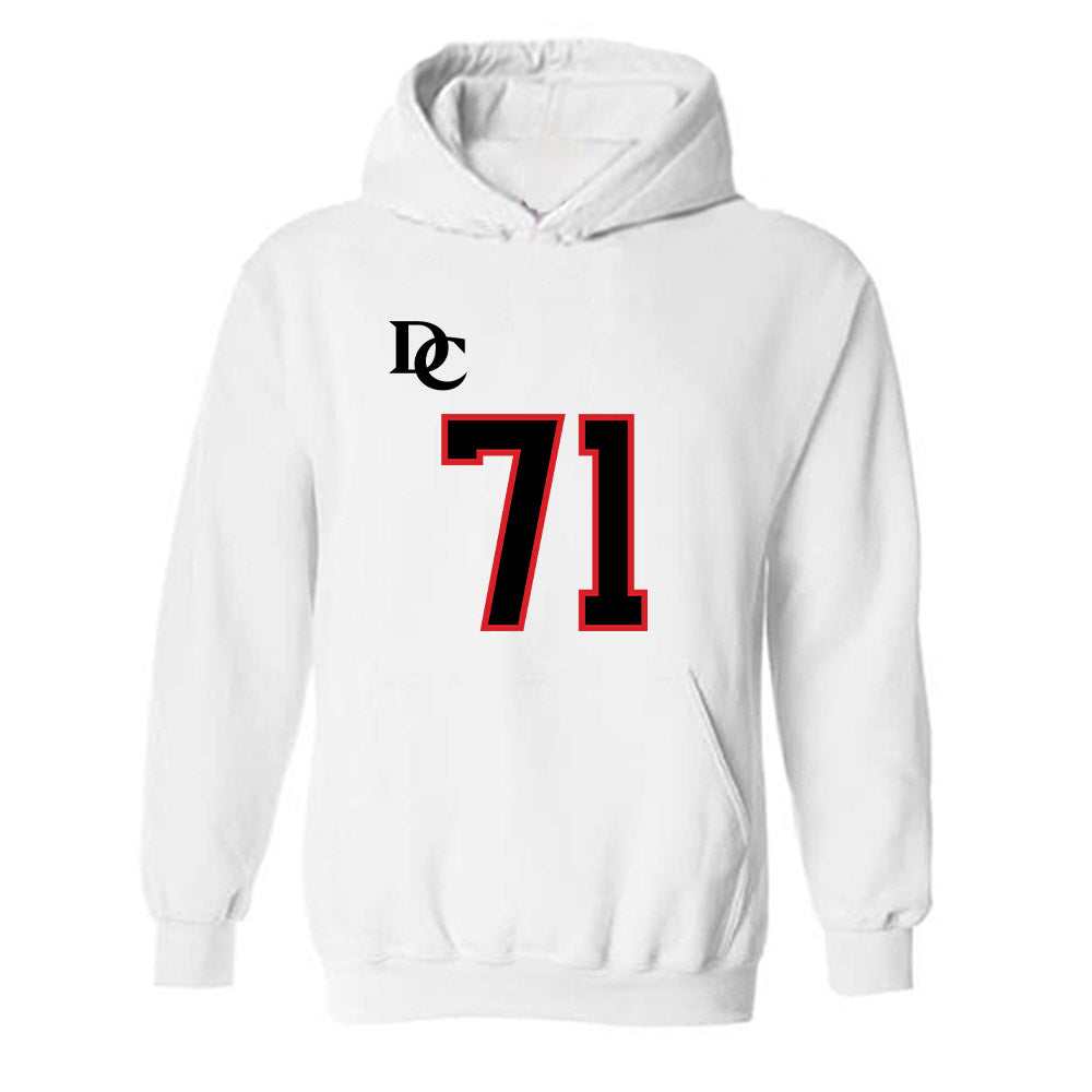 Davidson - NCAA Football : Cole Smith - White Replica Shersey Hooded Sweatshirt-0