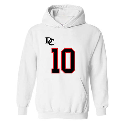 Davidson - NCAA Football : Gavin Brandwood - White Replica Shersey Hooded Sweatshirt-0