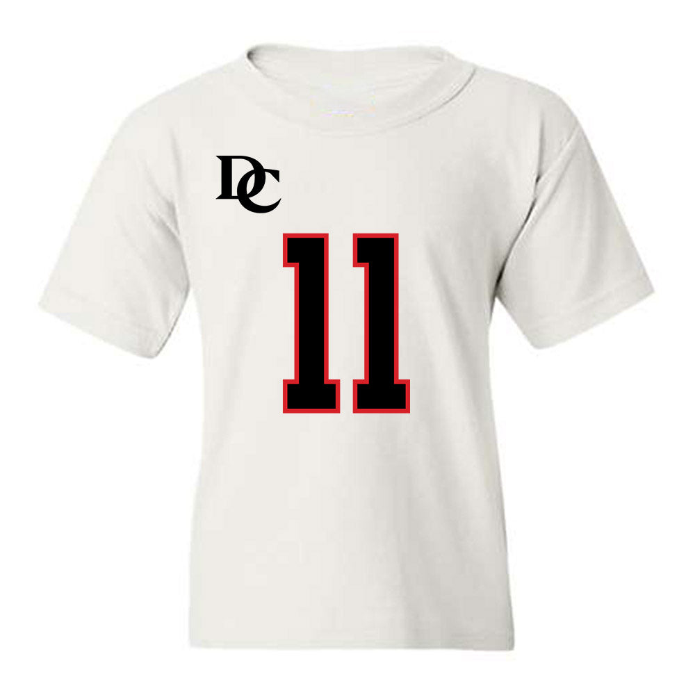 Davidson - NCAA Football : Tre Johnson - White Replica Shersey Youth T-Shirt-0