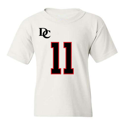 Davidson - NCAA Football : Tre Johnson - White Replica Shersey Youth T-Shirt-0