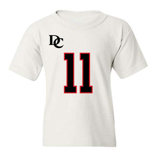 Davidson - NCAA Football : Tre Johnson - White Replica Shersey Youth T-Shirt-0