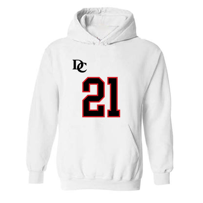 Davidson - NCAA Football : Caiden Collins - White Replica Shersey Hooded Sweatshirt-0