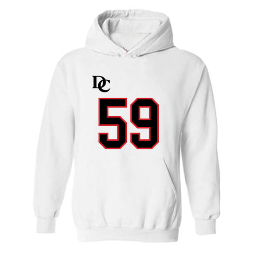 Davidson - NCAA Football : Danzel Chukwuemeka - White Replica Shersey Hooded Sweatshirt-0