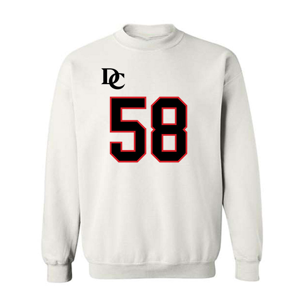 Davidson - NCAA Football : Lincoln Wilmore - White Replica Shersey Crewneck Sweatshirt-0
