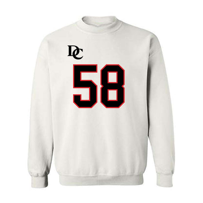 Davidson - NCAA Football : Lincoln Wilmore - White Replica Shersey Crewneck Sweatshirt-0