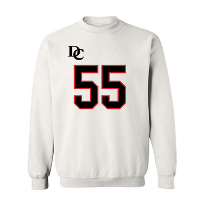 Davidson - NCAA Football : Parker Nichols - White Replica Shersey Crewneck Sweatshirt-0