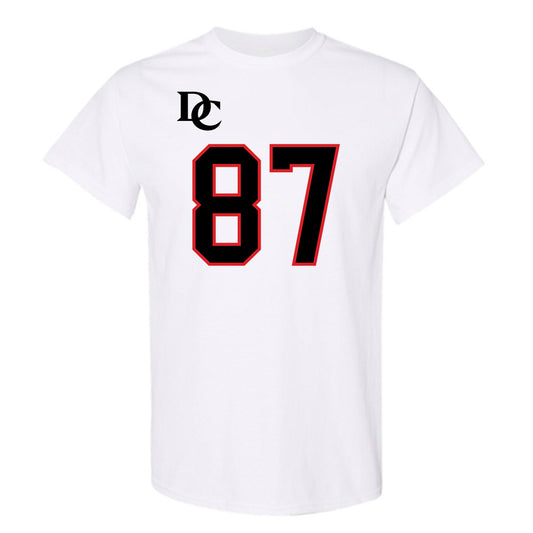 Davidson - NCAA Football : Cal Neubauer - White Replica Shersey T-Shirt-0