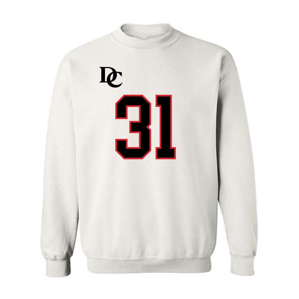 Davidson - NCAA Football : Michael Leonard - White Replica Shersey Crewneck Sweatshirt