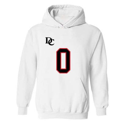 Davidson - NCAA Football : Hunter Brooks - White Replica Shersey Hooded Sweatshirt-0
