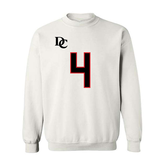 Davidson - NCAA Football : Tahir Henry - White Replica Shersey Crewneck Sweatshirt